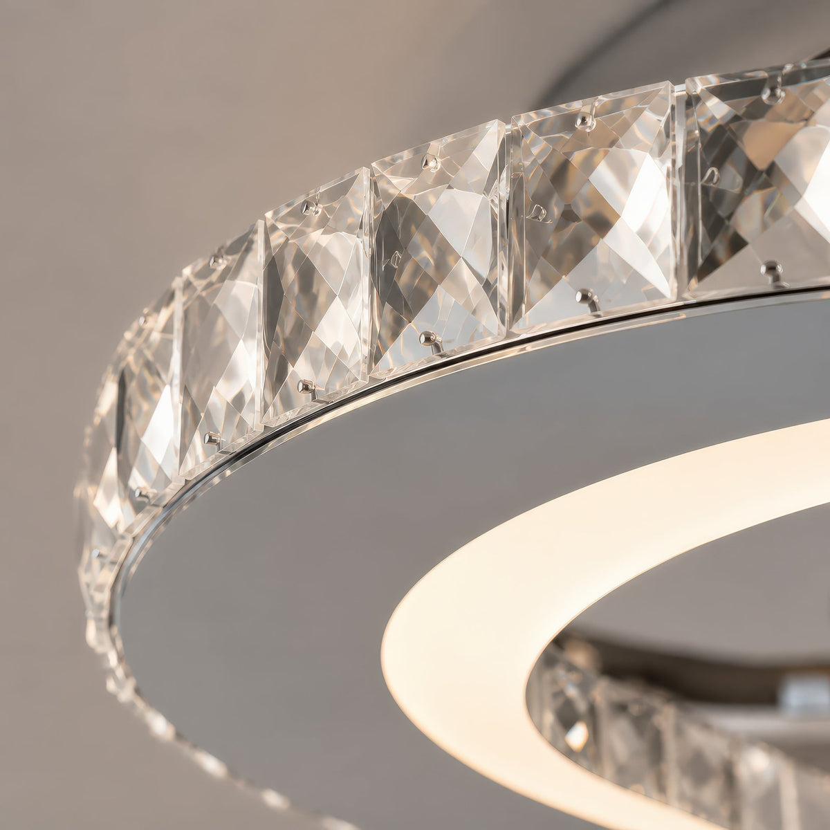 Lustra LED cu telecomanda si cristal Alejandro RGB 88W, 5 Flori, lumina Rece/Calda/Neutra, Dimabila, Crom Lucios, imaginea 9