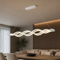 Lustra LED suspendata cu telecomanda WAVE 89W, Liniara, lumina Rece/Calda/Neutra, Dimabila, Alb, Inaltime Reglabila