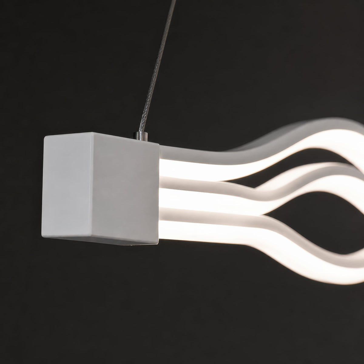 Lustra LED suspendata cu telecomanda WAVE 89W, Liniara, lumina Rece/Calda/Neutra, Dimabila, Alb, Inaltime Reglabila, imaginea 8