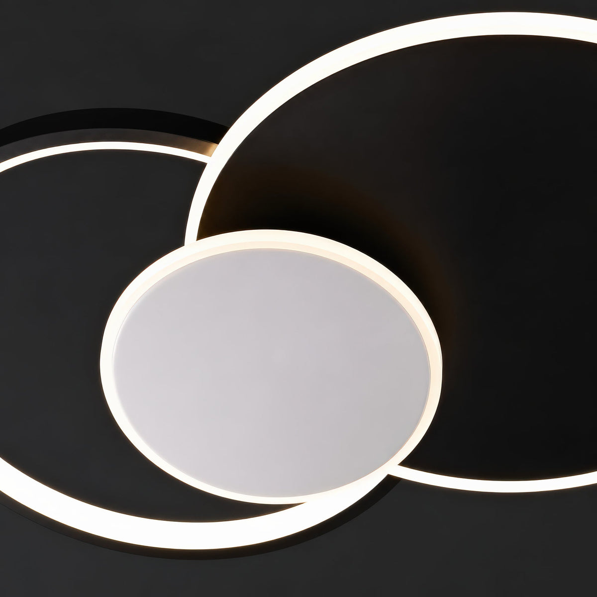 Lustra LED cu telecomanda KILLIAN 80W, 4 Cercuri, lumina Rece/Calda/Neutra, Dimabila, Negru Alb, imaginea 9