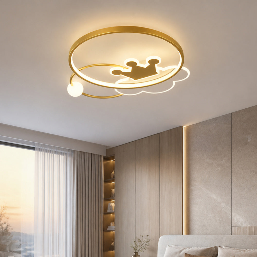 Lustra LED Rafael cu Telecomanda, 58W, Dimabila, 3000K/4000K/6000K, Auriu
