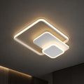 Lustra LED cu telecomanda ANEMONA 71W, 3 Patrate, lumina Rece/Calda/Neutra, Dimabila, Alb, Metal si Acril