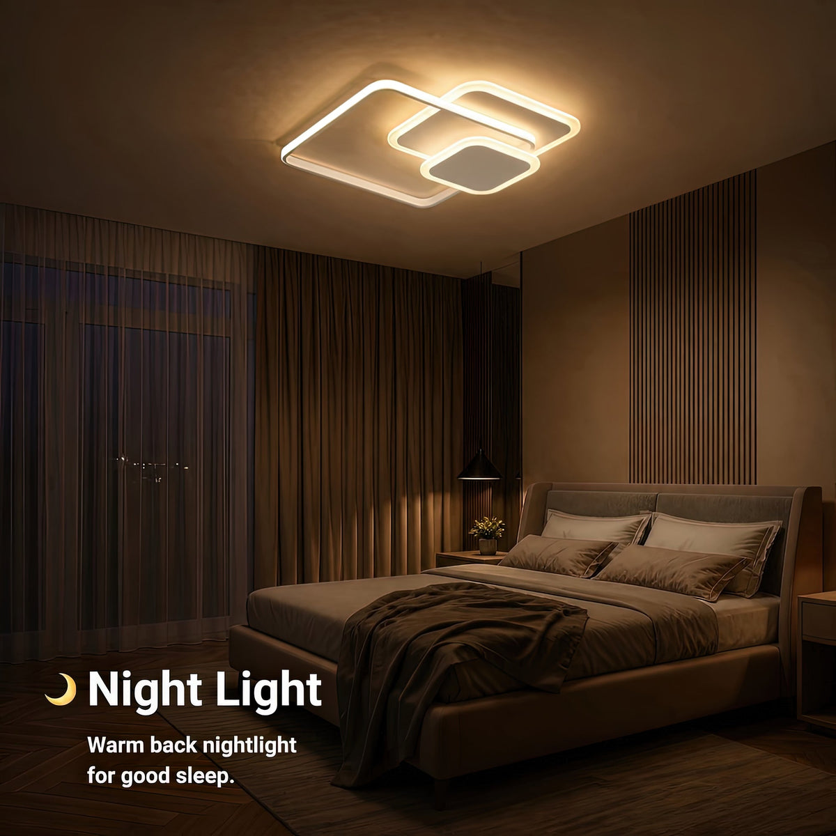 Lustra LED cu telecomanda ANEMONA 71W, 3 Patrate, lumina Rece/Calda/Neutra, Dimabila, Alb, Metal si Acril, imaginea 5