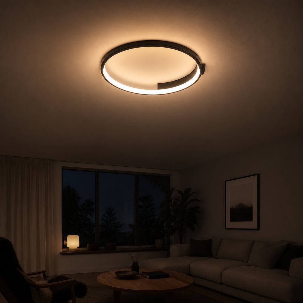 Lustra LED cu telecomanda LETIZIA 34W, Rotunda, lumina Rece/Calda/Neutra, Dimabila, Negru, imaginea 1