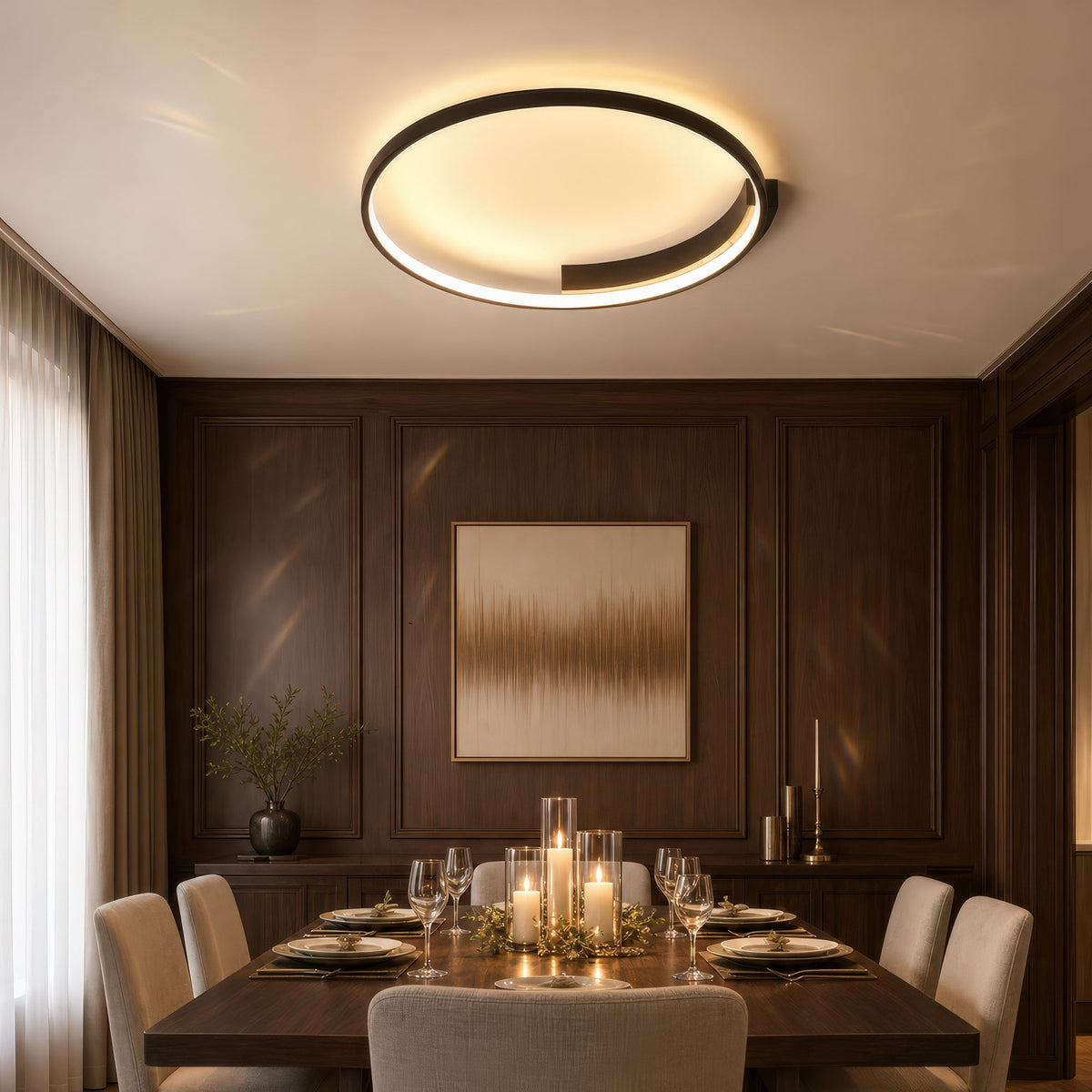 Lustra LED cu telecomanda LETIZIA 34W, Rotunda, lumina Rece/Calda/Neutra, Dimabila, Negru, imaginea 12