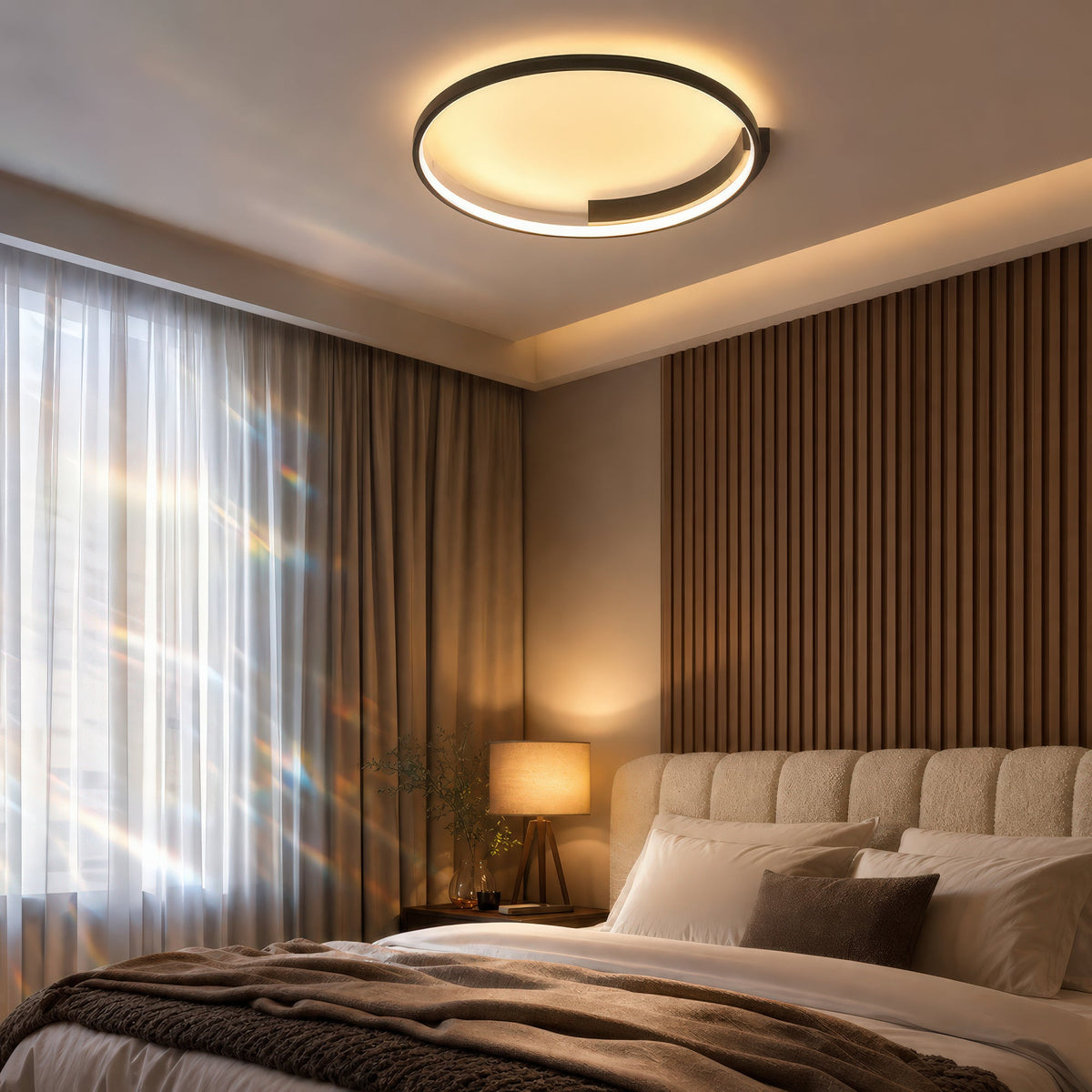 Lustra LED cu telecomanda LETIZIA 34W, Rotunda, lumina Rece/Calda/Neutra, Dimabila, Negru, imaginea 14