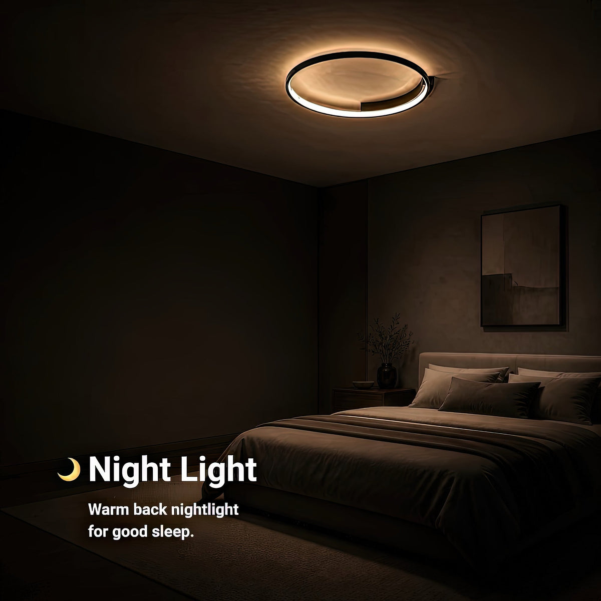 Lustra LED cu telecomanda LETIZIA 34W, Rotunda, lumina Rece/Calda/Neutra, Dimabila, Negru, imaginea 6