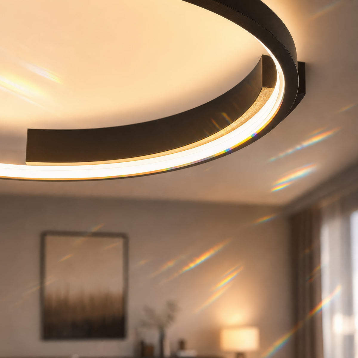 Lustra LED cu telecomanda LETIZIA 34W, Rotunda, lumina Rece/Calda/Neutra, Dimabila, Negru, imaginea 9
