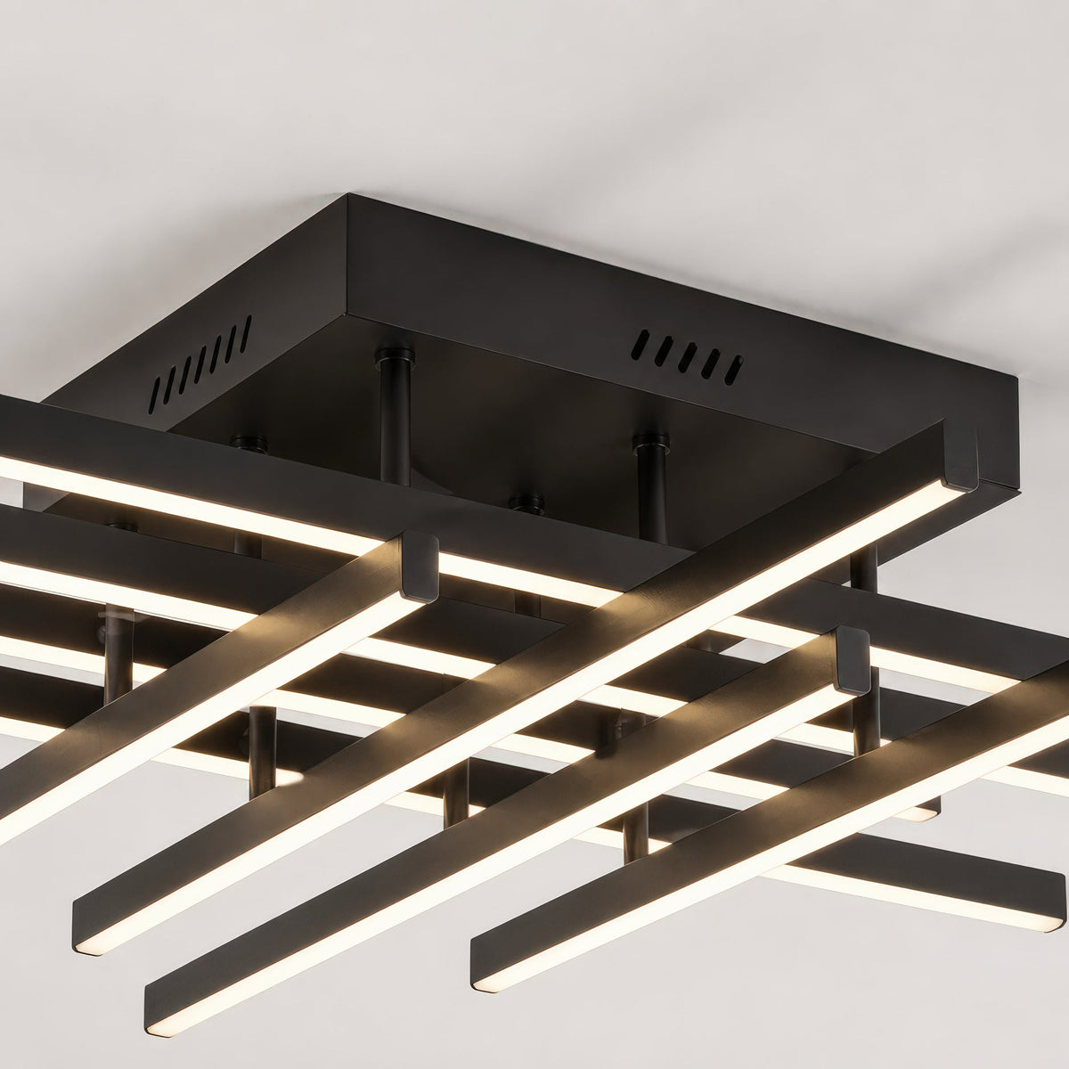 Lustra LED cu Telecomanda LINEX, 108W, 8 elemente, Lumina Rece/Calda/Neutra, Dimabila, Negru, imaginea 9