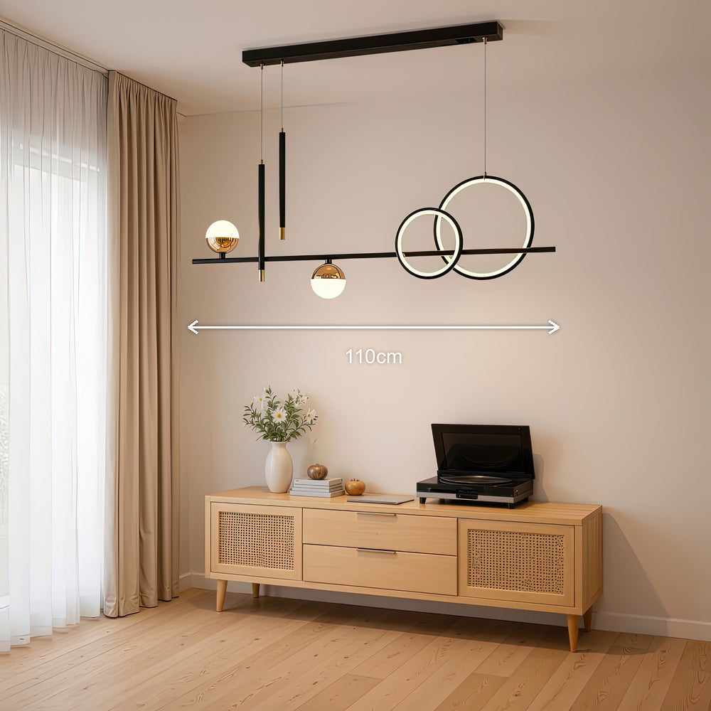 Lustra LED suspendata cu telecomanda DAMARA 44W, lumina Rece/Calda/Neutra, Dimabila, Negru, Inaltime Reglabila, imaginea 7