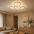 Lustra LED cu telecomanda si cristal DAISY 53W, 4 Elemente, lumina Rece/Calda/Neutra, Dimabila, Alb