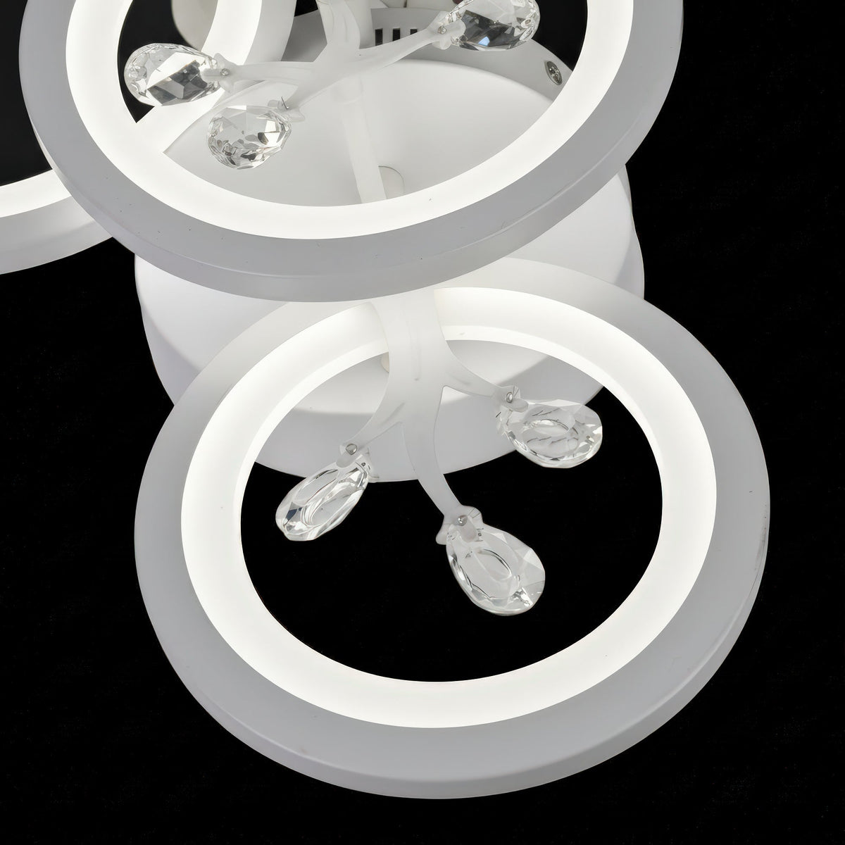Lustra LED cu telecomanda si cristal DAISY 53W, 4 Elemente, lumina Rece/Calda/Neutra, Dimabila, Alb, imaginea 8