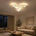 Lustra LED cu telecomanda IPOMOEA 51W, 3 Stele, Lumina Rece/Calda/Neutra, Dimabila, Alb, Metal si Acril
