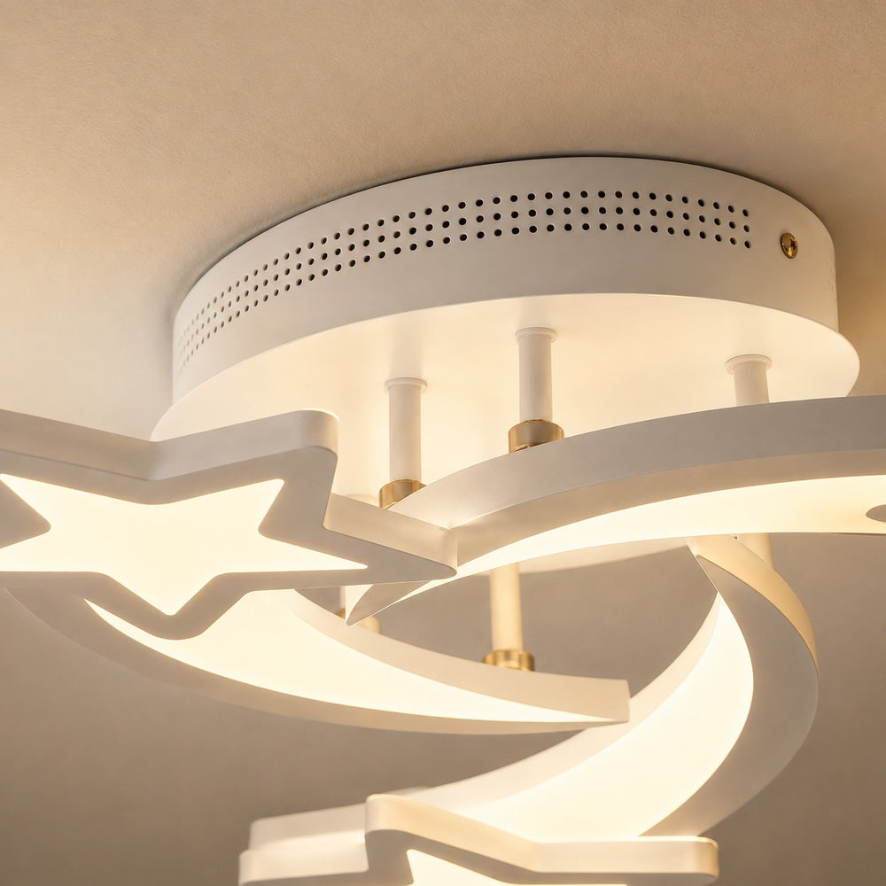 Lustra LED cu telecomanda IPOMOEA 51W, 3 Stele, Lumina Rece/Calda/Neutra, Dimabila, Alb, Metal si Acril, imaginea 9