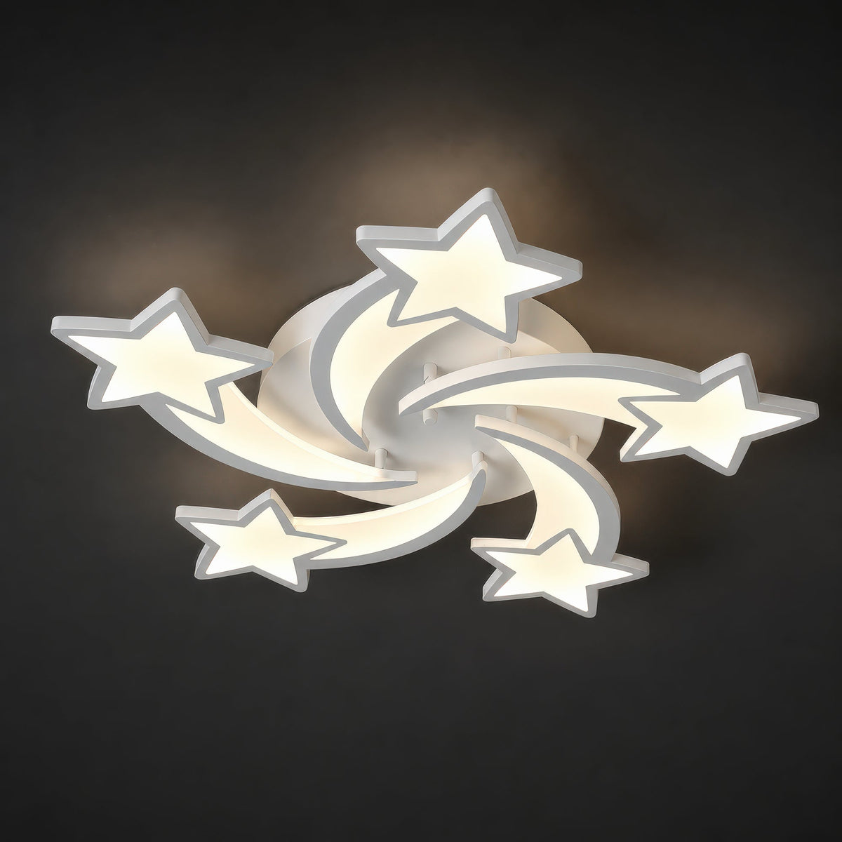 Lustra LED cu telecomanda IPOMOEA 85W, 5 Stele, lumina Rece/Calda/Neutra, Dimabila, Alb, Metal si Acril, imaginea 10