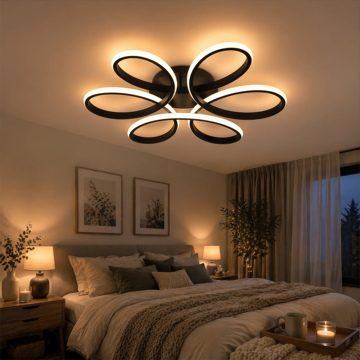 Lustra LED cu telecomanda HELIX 63W, lumina Rece/Calda/Neutra, Dimabila, Negru, imaginea 14