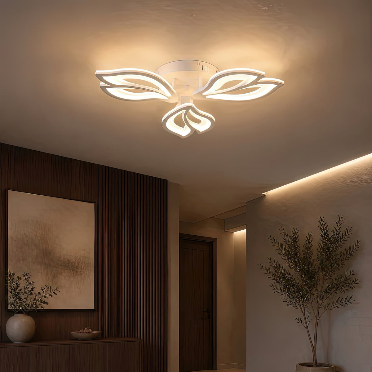 Lustra LED cu telecomanda LILY 40W, 3 Elemente, lumina Rece/Calda/Neutra, Dimabila, Alb, imaginea 8