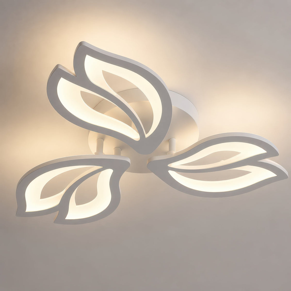 Lustra LED cu telecomanda LILY 40W, 3 Elemente, lumina Rece/Calda/Neutra, Dimabila, Alb, imaginea 2