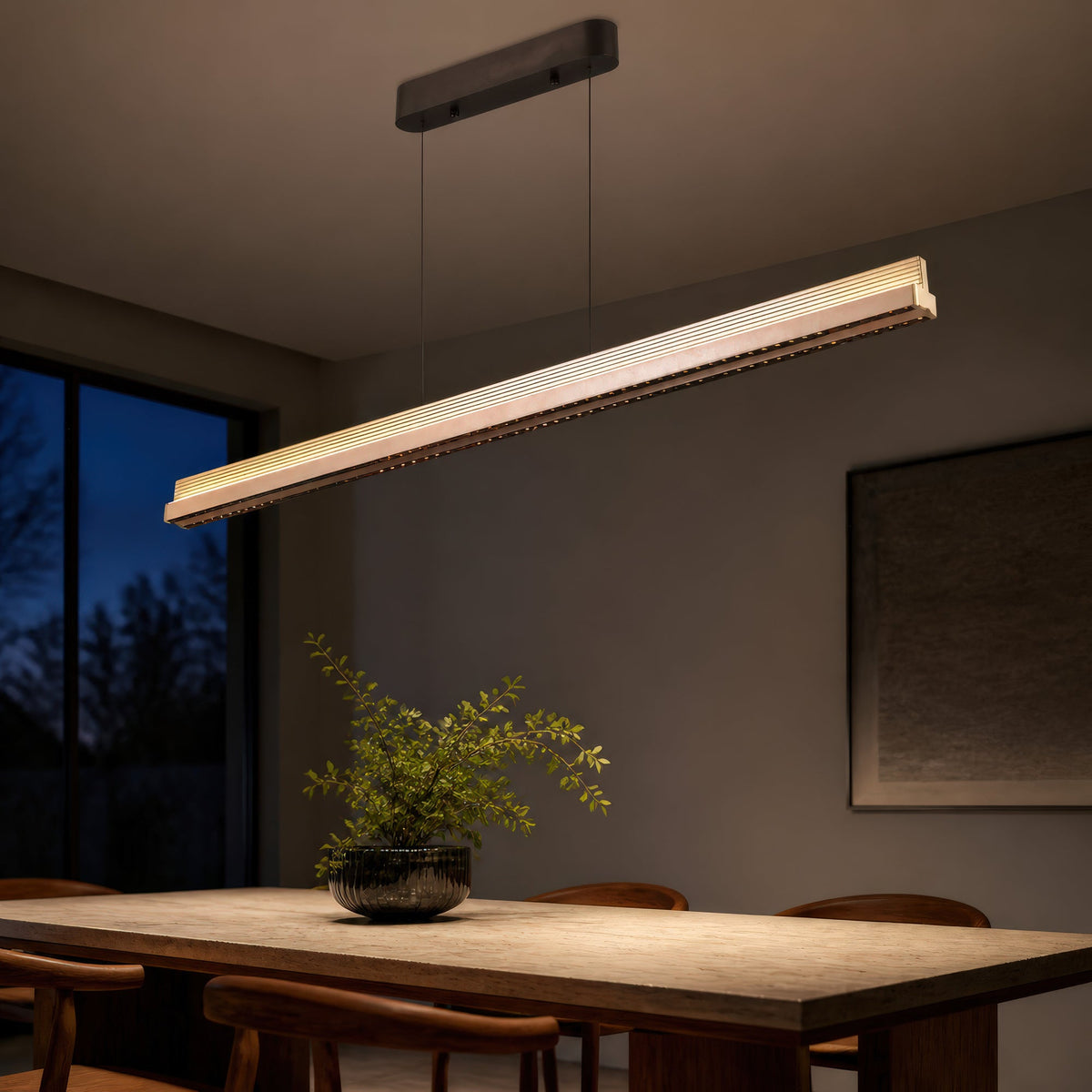 Lustra LED suspendata cu Telecomanda LT327BK 90W, lumina Rece/Calda/Neutra, Dimabila,Inaltime Reglabila, Negru