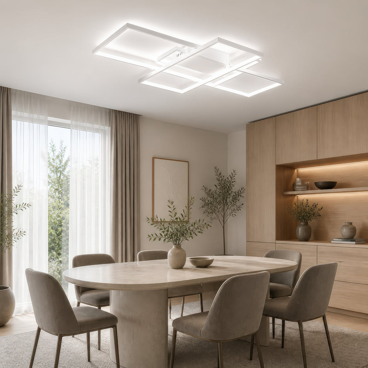 Lustra LED cu telecomanda LANDYN 78W, lumina Rece/Calda/Neutra, Dimabila, Alb, imaginea 11