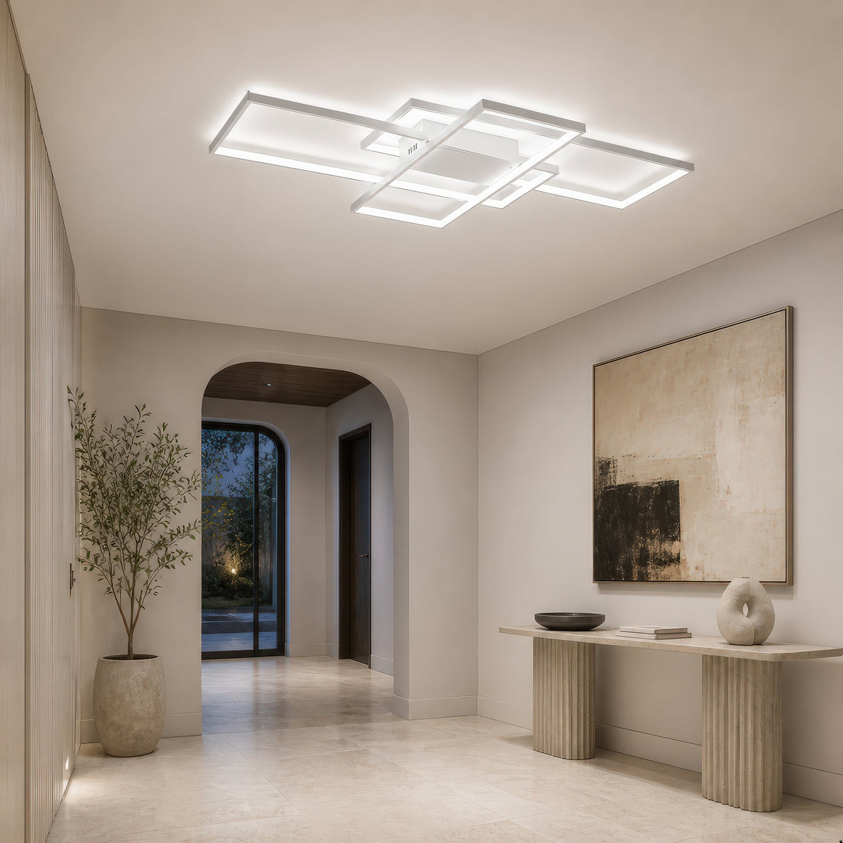 Lustra LED cu telecomanda LANDYN 78W, lumina Rece/Calda/Neutra, Dimabila, Alb, imaginea 12