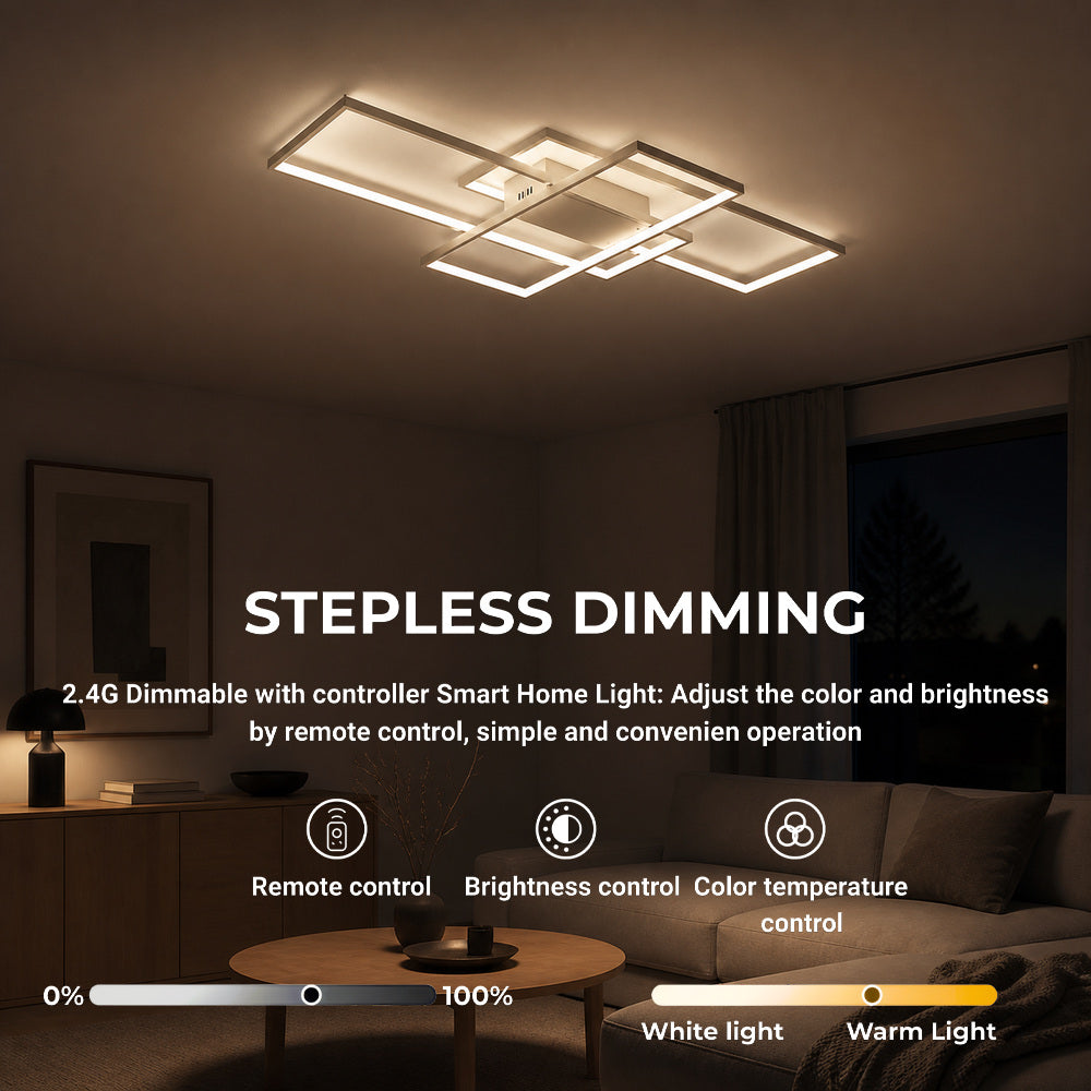 Lustra LED cu telecomanda LANDYN 78W, lumina Rece/Calda/Neutra, Dimabila, Alb, imaginea 4