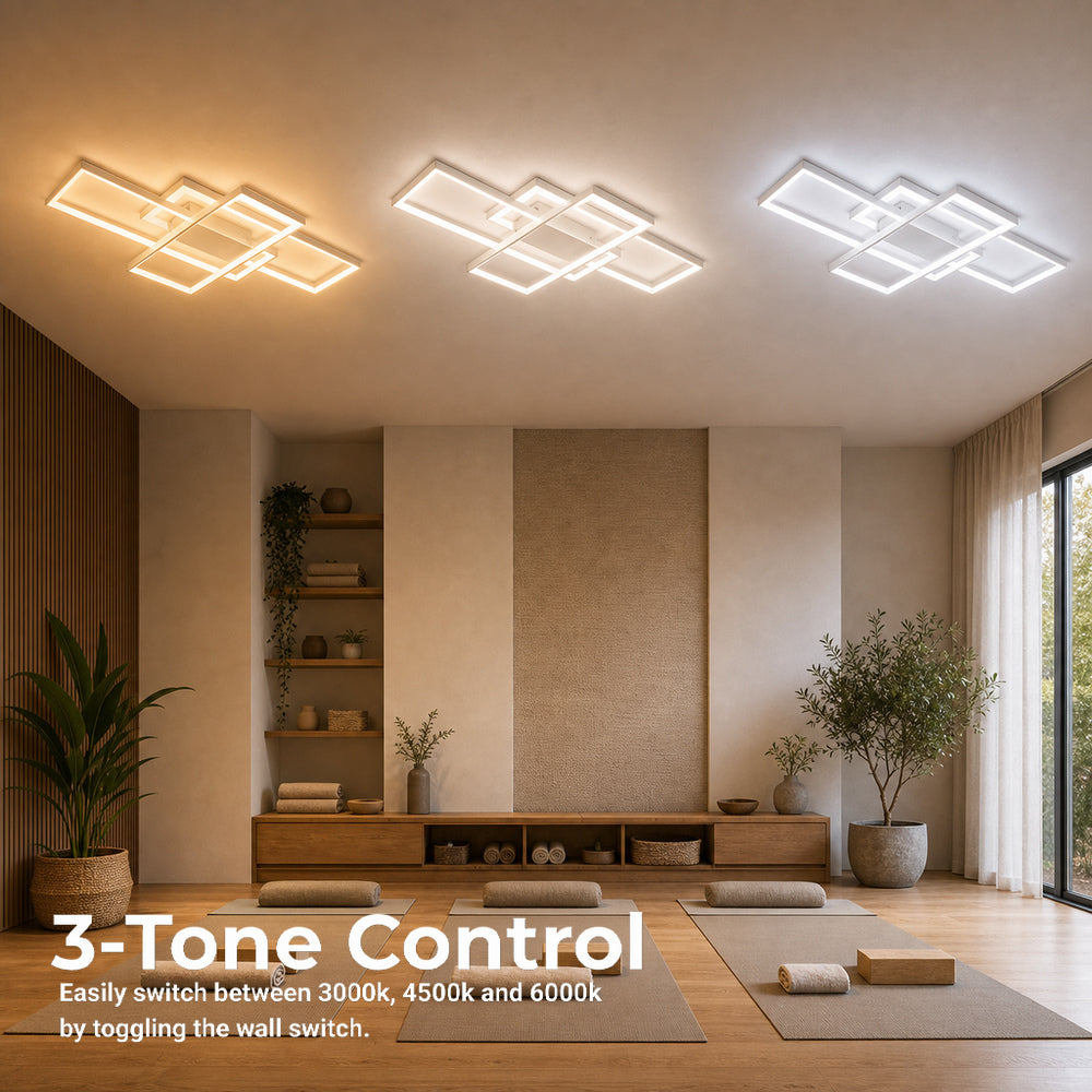 Lustra LED cu telecomanda LANDYN 78W, lumina Rece/Calda/Neutra, Dimabila, Alb, imaginea 5