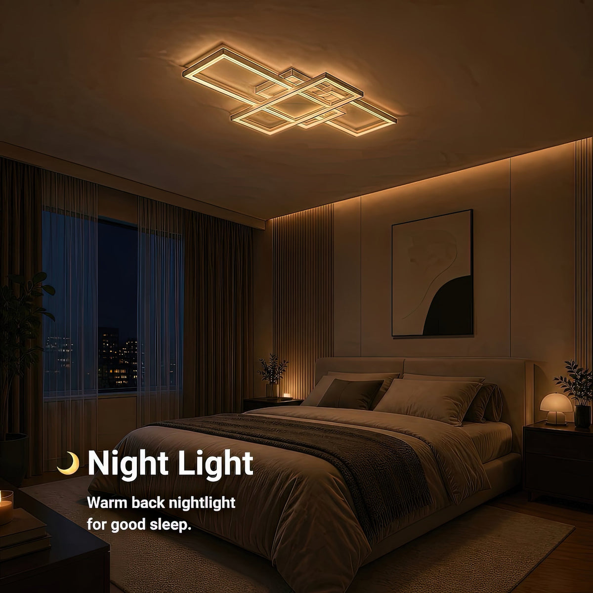 Lustra LED cu telecomanda LANDYN 78W, lumina Rece/Calda/Neutra, Dimabila, Alb, imaginea 6