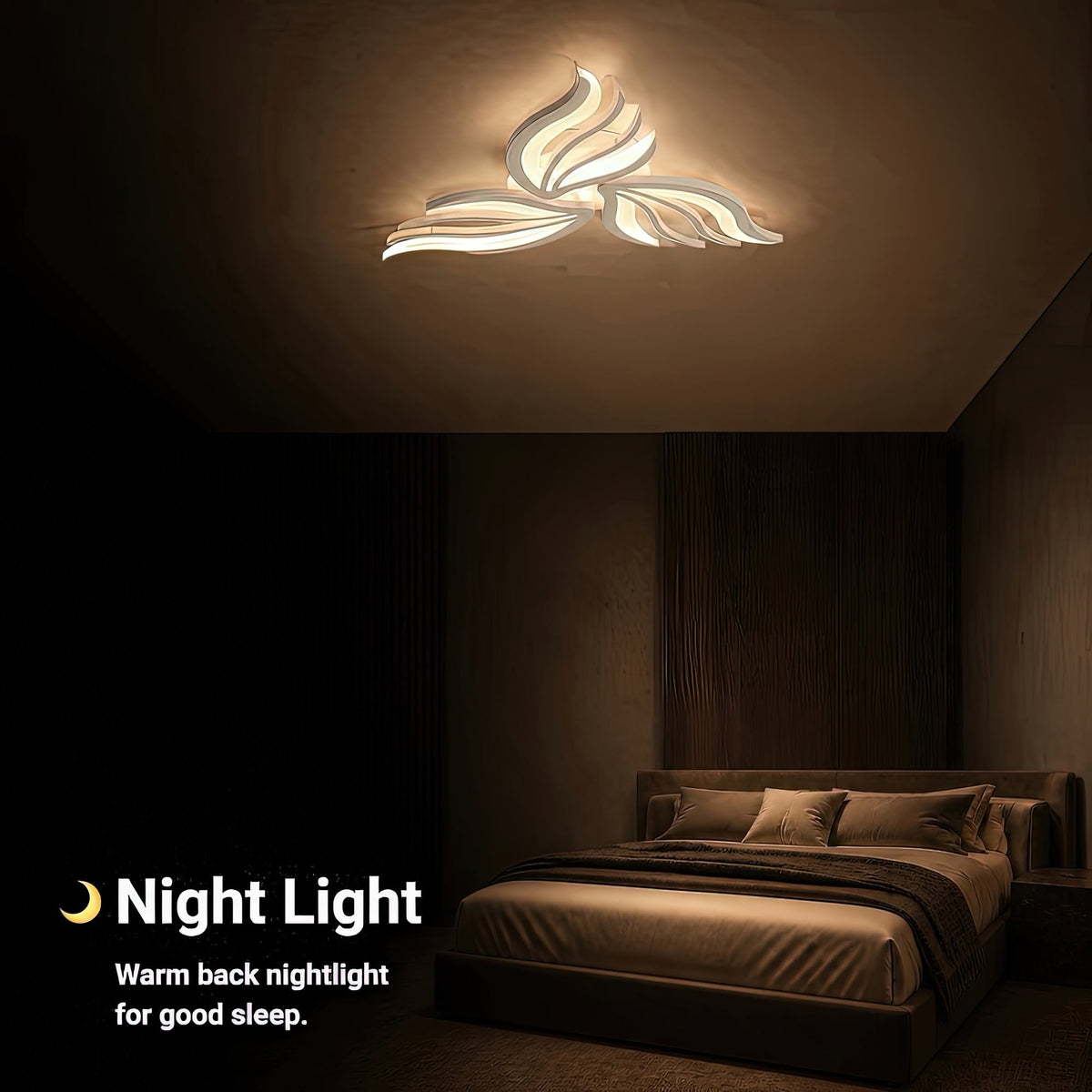 Lustra LED cu telecomanda SAKURA 38W, 3 Petale, lumina Rece/Calda/Neutra, Dimabila, Alb, Metal si Acril, imaginea 6