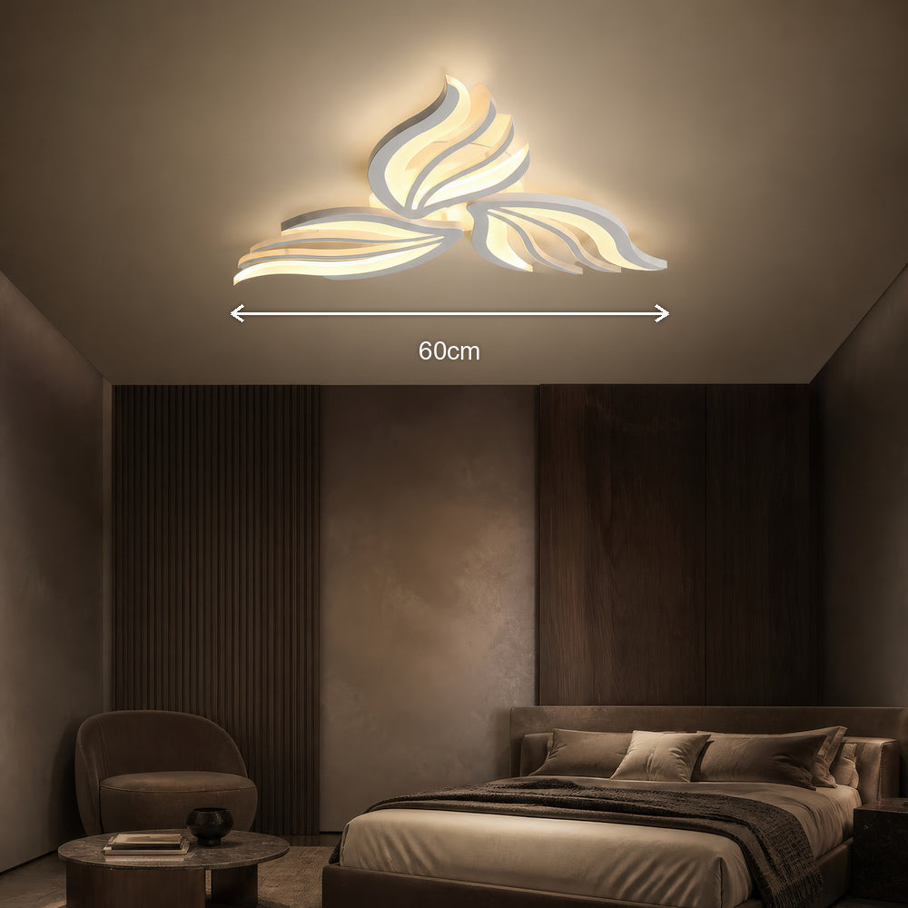 Lustra LED cu telecomanda SAKURA 38W, 3 Petale, lumina Rece/Calda/Neutra, Dimabila, Alb, Metal si Acril, imaginea 7