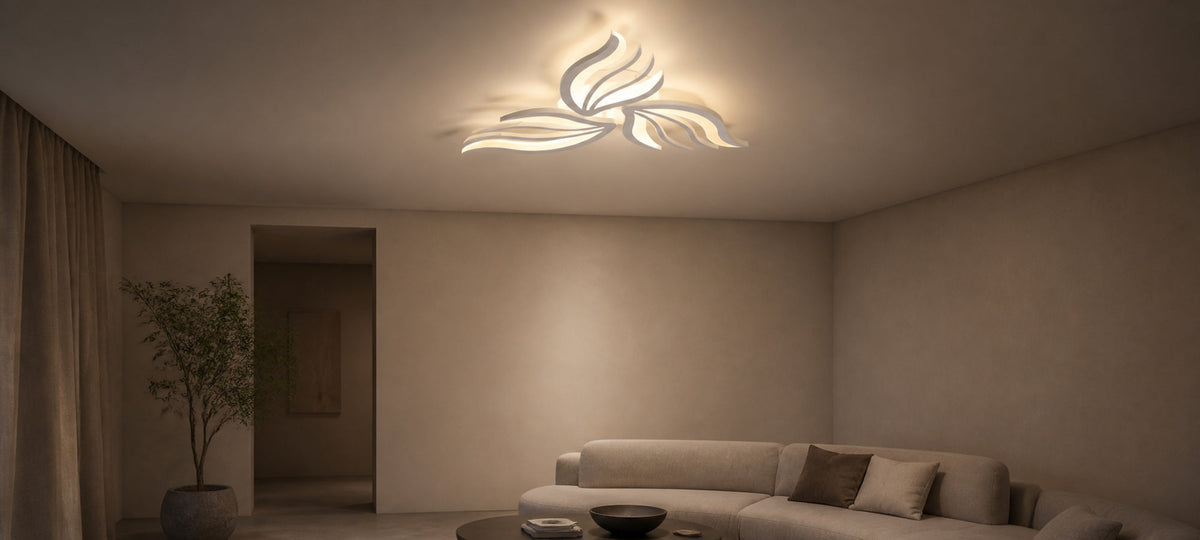 Lustra LED cu telecomanda SAKURA 38W, 3 Petale, lumina Rece/Calda/Neutra, Dimabila, Alb, Metal si Acril, imaginea 14