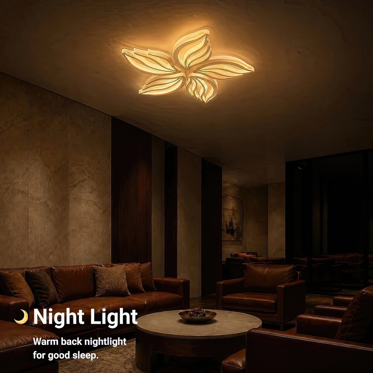 Lustra LED cu telecomanda SAKURA 62W, 5 Petale, lumina Rece/Calda/Neutra, Dimabila, Alb, imaginea 7