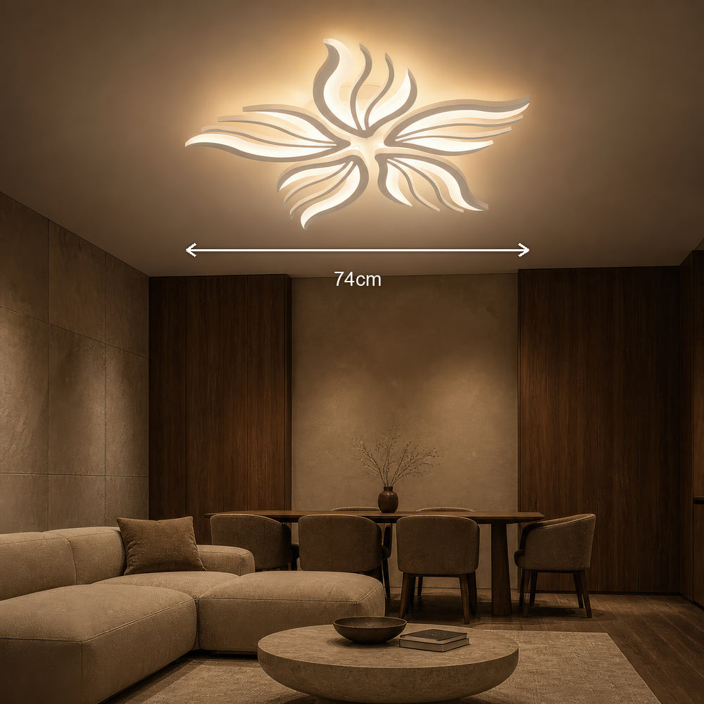 Lustra LED cu telecomanda SAKURA 62W, 5 Petale, lumina Rece/Calda/Neutra, Dimabila, Alb, imaginea 8