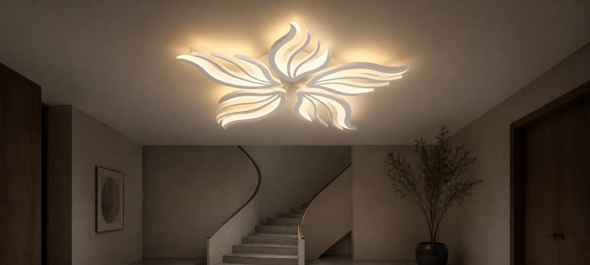 Lustra LED cu telecomanda SAKURA 62W, 5 Petale, lumina Rece/Calda/Neutra, Dimabila, Alb, imaginea 14