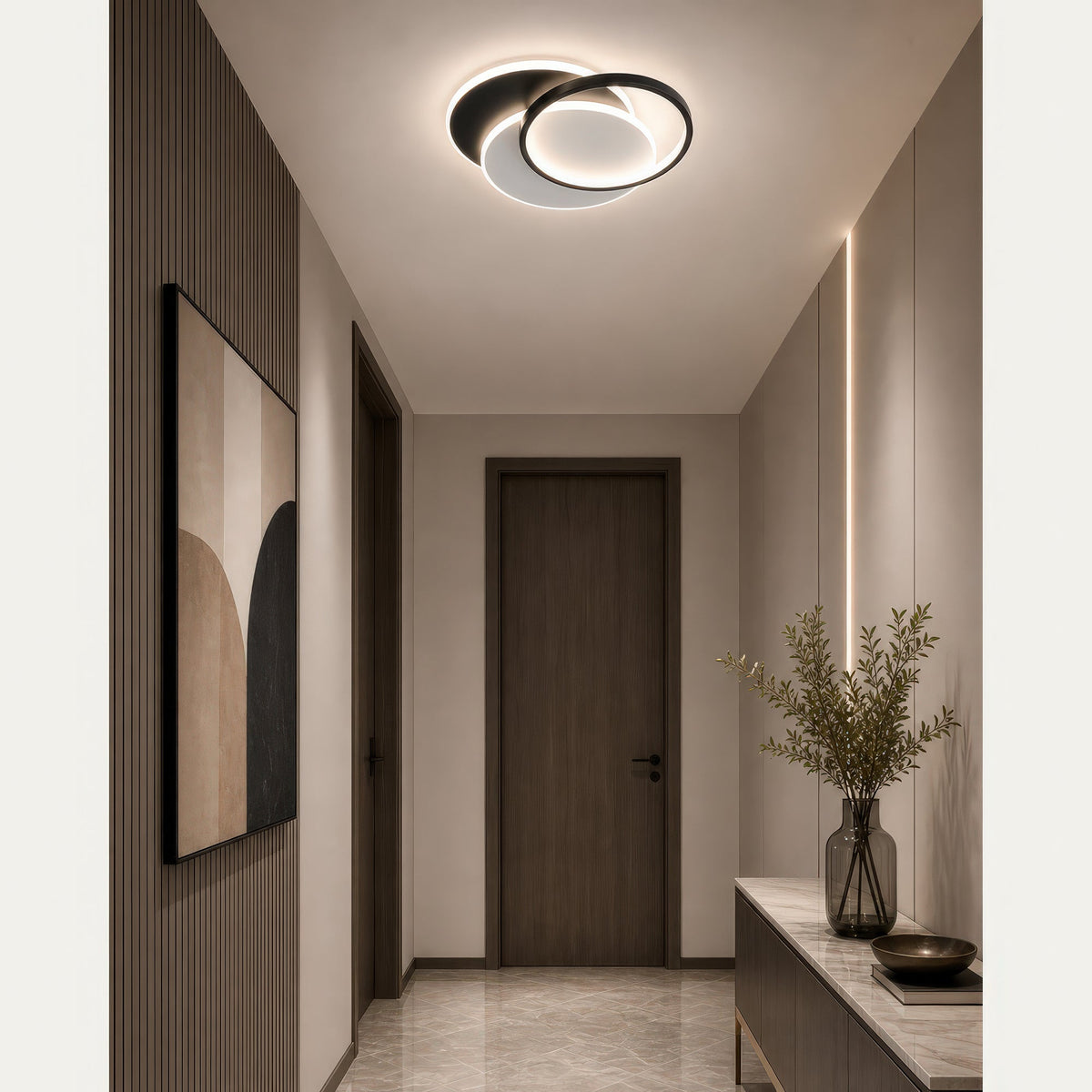 Lustra LED cu telecomanda CHIARA 67W, 3 Cercuri, lumina Rece/Calda/Neutra, Dimabila, Negru, imaginea 13