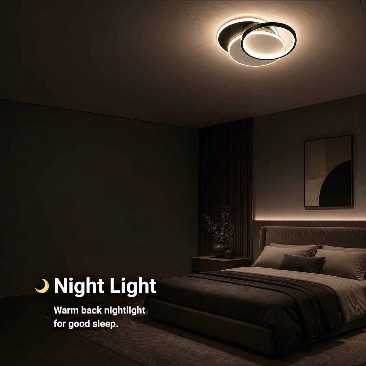 Lustra LED cu telecomanda CHIARA 67W, 3 Cercuri, lumina Rece/Calda/Neutra, Dimabila, Negru, imaginea 6