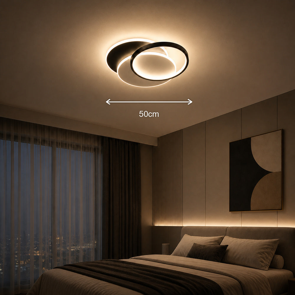 Lustra LED cu telecomanda CHIARA 67W, 3 Cercuri, lumina Rece/Calda/Neutra, Dimabila, Negru, imaginea 7