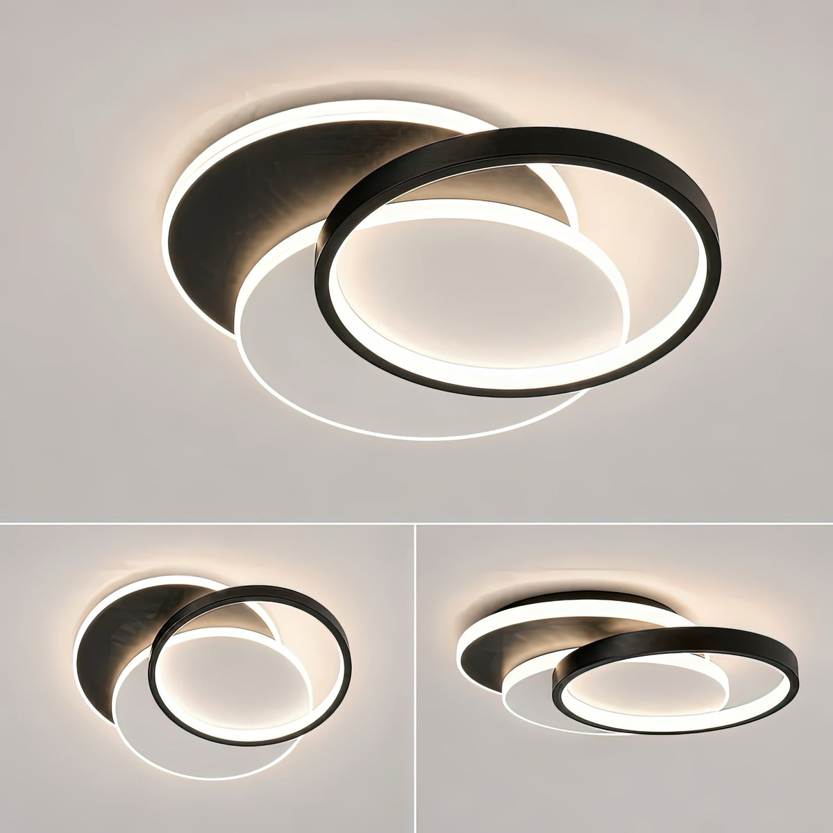 Lustra LED cu telecomanda CHIARA 67W, 3 Cercuri, lumina Rece/Calda/Neutra, Dimabila, Negru, imaginea 8