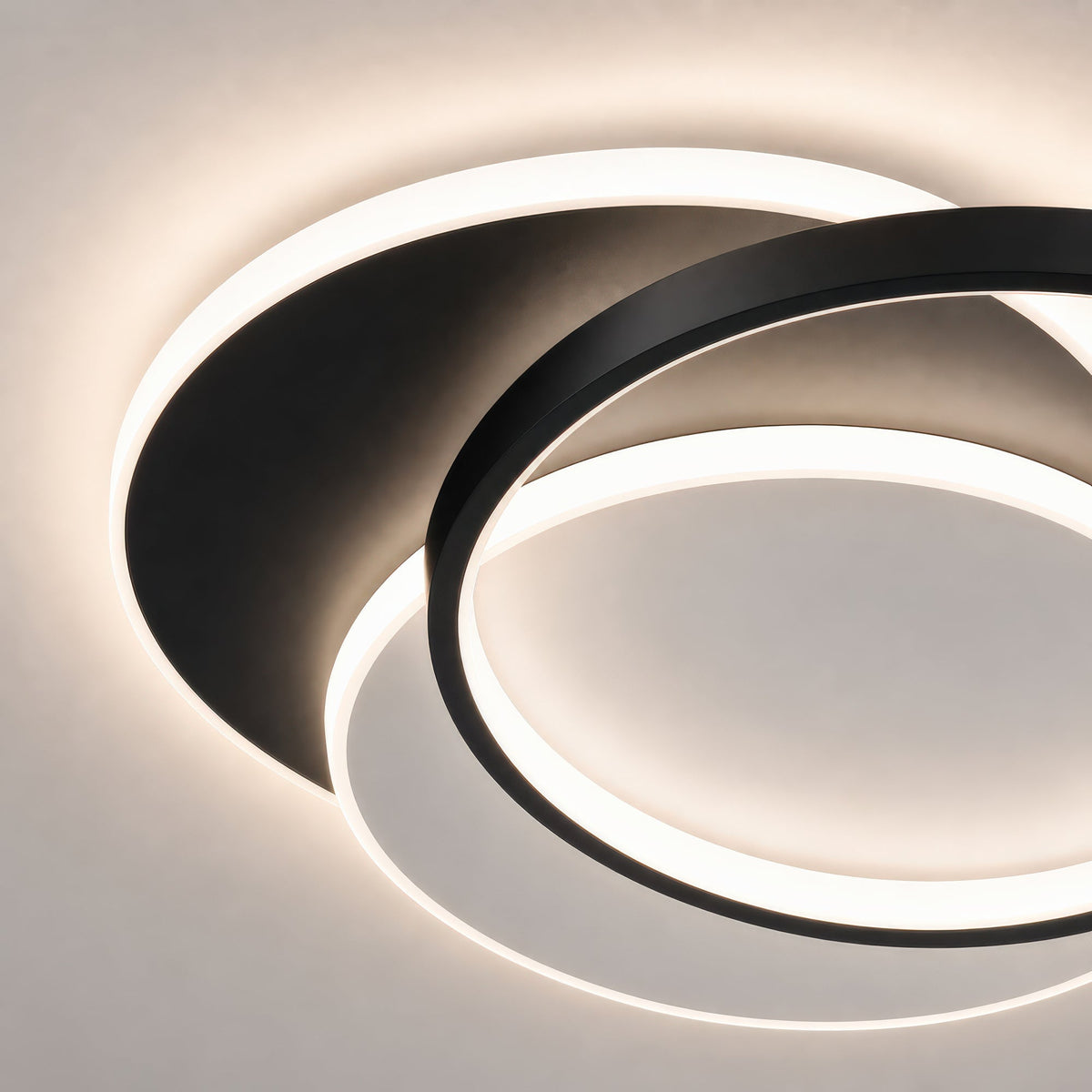 Lustra LED cu telecomanda CHIARA 67W, 3 Cercuri, lumina Rece/Calda/Neutra, Dimabila, Negru, imaginea 2