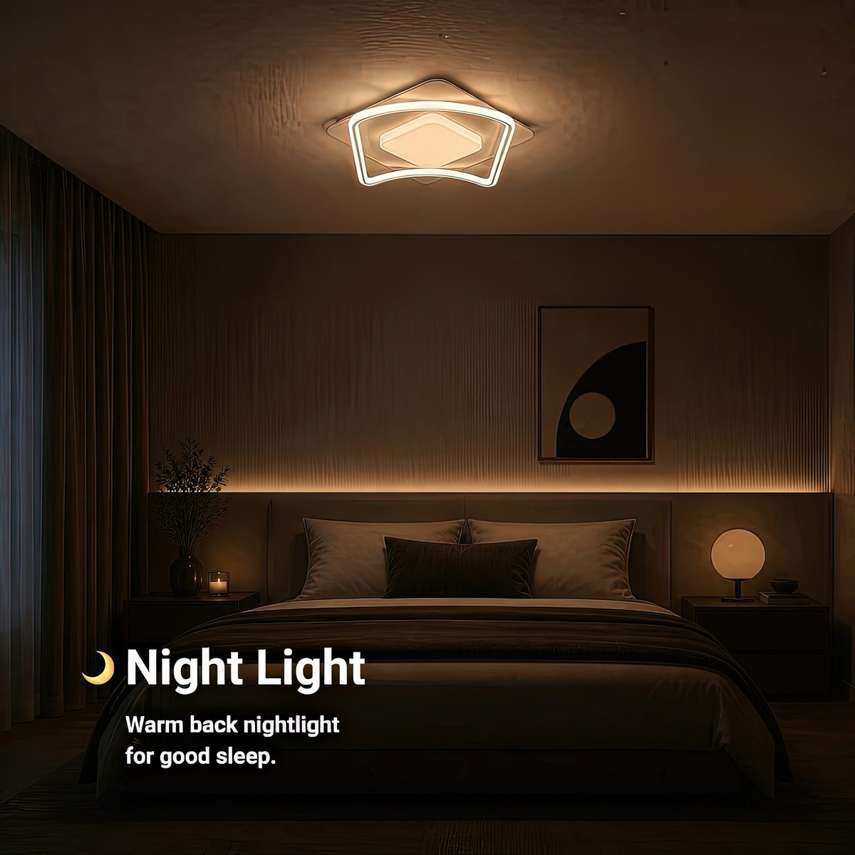Lustra LED cu telecomanda MODERNO 53W, 2 Patrate, lumina Rece/Calda/Neutra, Dimabila, Alb, imaginea 6