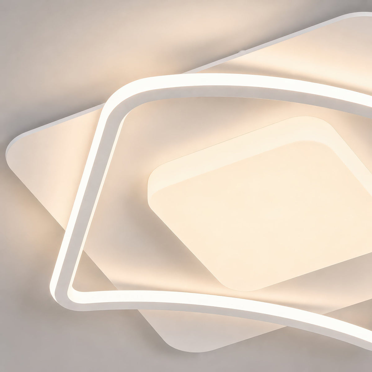 Lustra LED cu telecomanda MODERNO 53W, 2 Patrate, lumina Rece/Calda/Neutra, Dimabila, Alb, imaginea 9