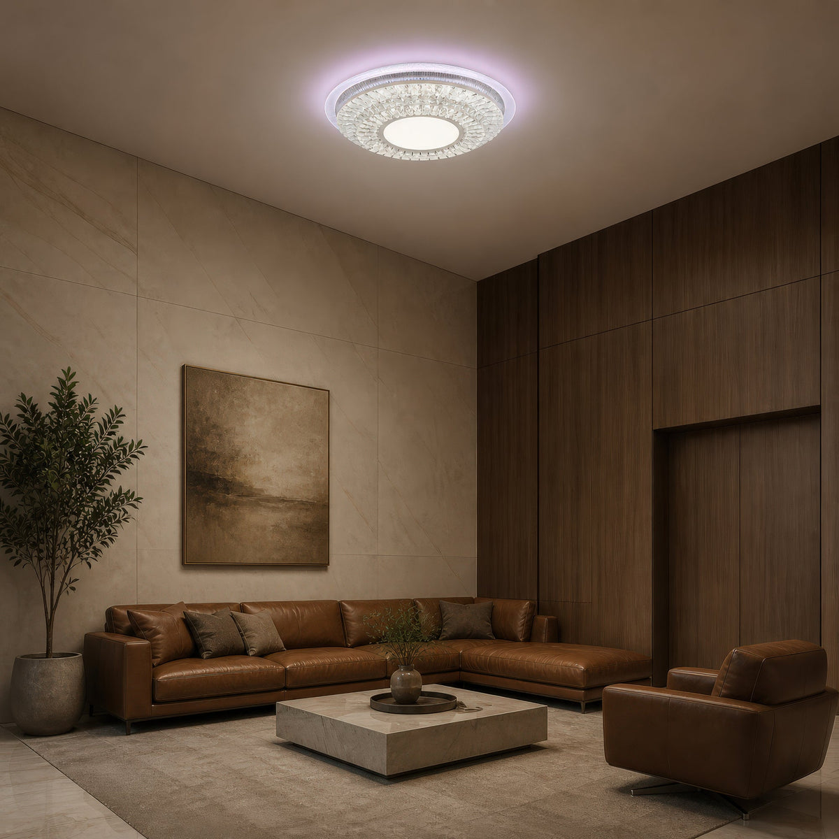 Lustra LED cu telecomanda MIRALUX RGB, 62W, lumina Albastra/Rece/Neutra/Calda, Dimabila, Alb, imaginea 9