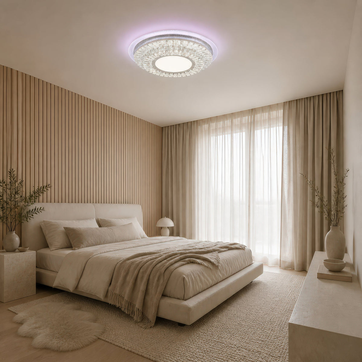 Lustra LED cu telecomanda MIRALUX RGB, 62W, lumina Albastra/Rece/Neutra/Calda, Dimabila, Alb, imaginea 11