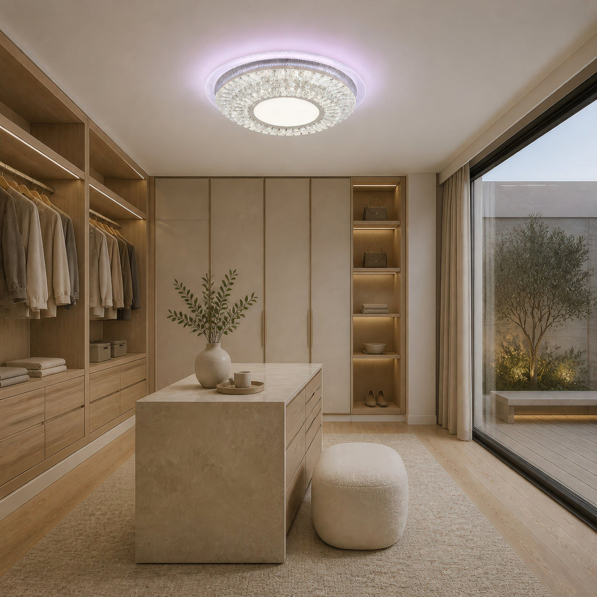 Lustra LED cu telecomanda MIRALUX RGB, 62W, lumina Albastra/Rece/Neutra/Calda, Dimabila, Alb, imaginea 12