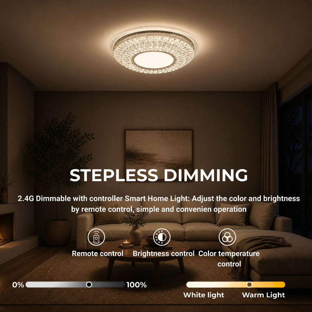 Lustra LED cu telecomanda MIRALUX RGB, 62W, lumina Albastra/Rece/Neutra/Calda, Dimabila, Alb, imaginea 4