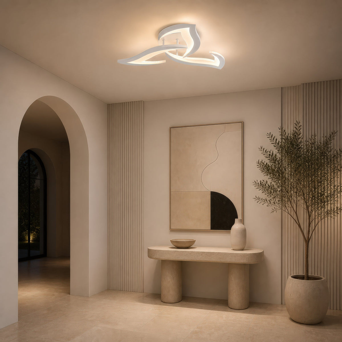 Lustra LED cu telecomanda LOTUS 32W, 3 Petale, lumina Rece/Calda/Neutra, Dimabila, Alb, imaginea 13