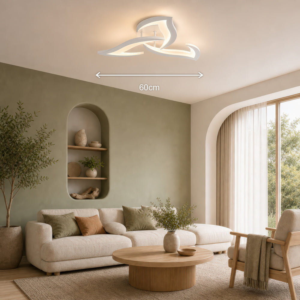 Lustra LED cu telecomanda LOTUS 32W, 3 Petale, lumina Rece/Calda/Neutra, Dimabila, Alb, imaginea 7