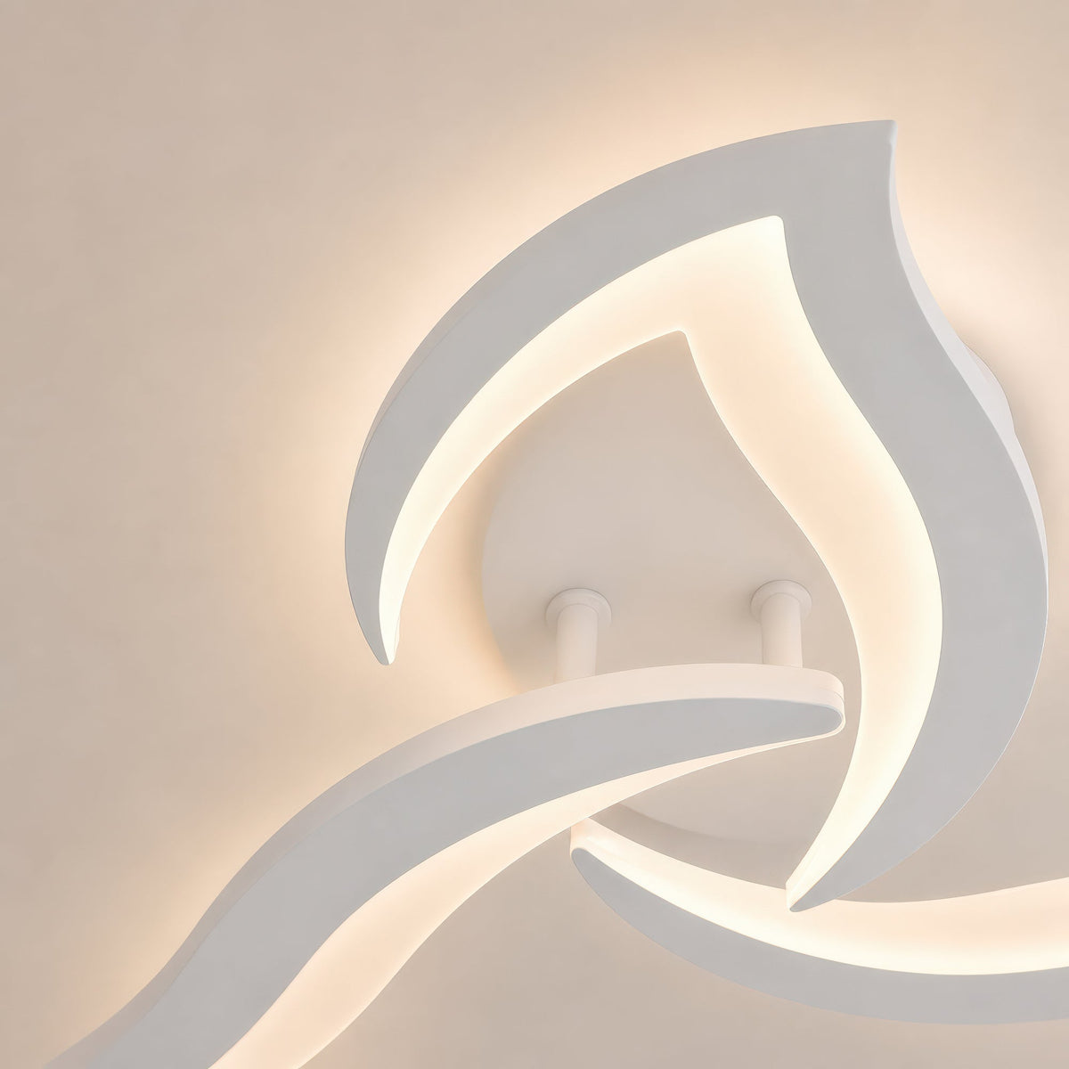 Lustra LED cu telecomanda LOTUS 32W, 3 Petale, lumina Rece/Calda/Neutra, Dimabila, Alb, imaginea 2