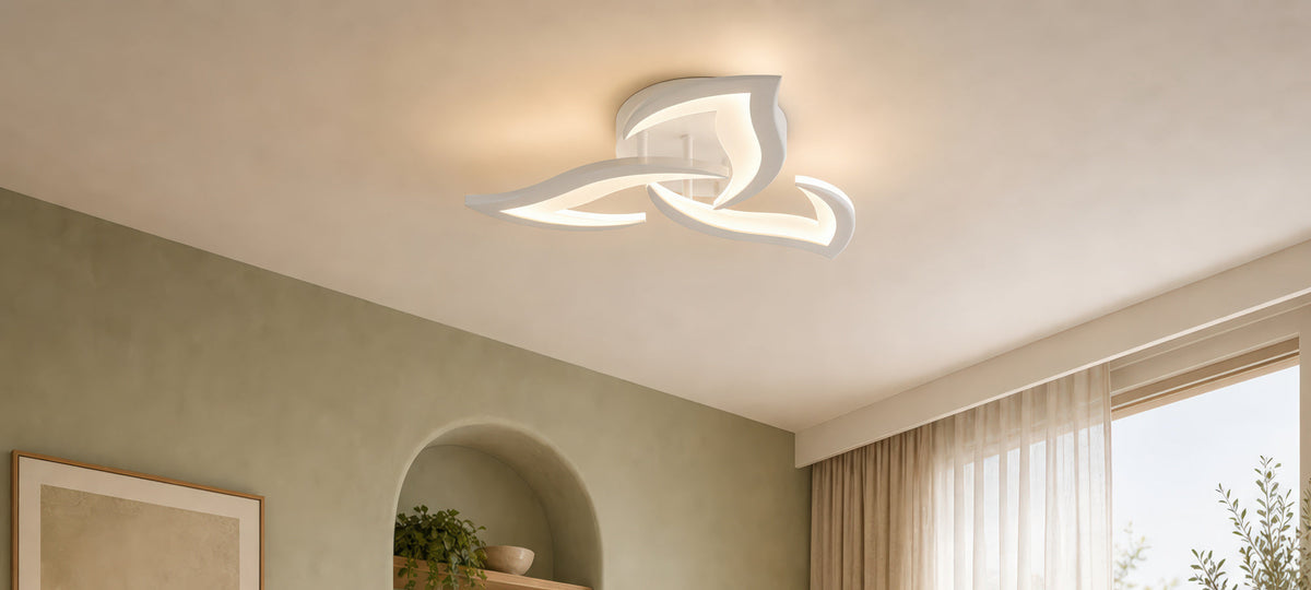Lustra LED cu telecomanda LOTUS 32W, 3 Petale, lumina Rece/Calda/Neutra, Dimabila, Alb, imaginea 14