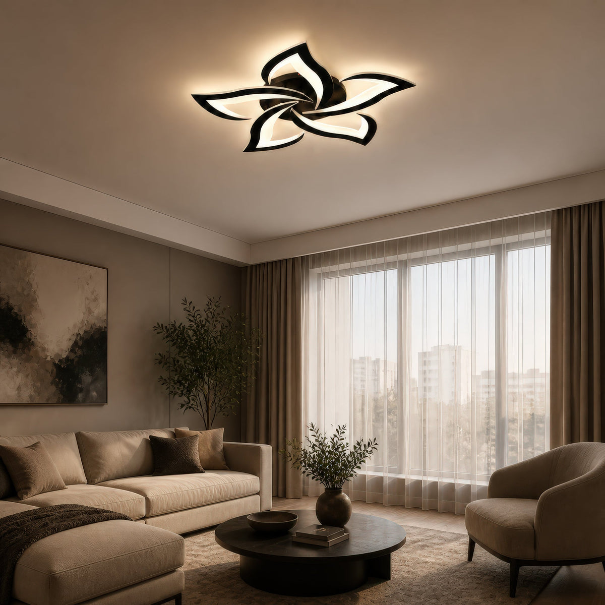 Lustra LED cu Telecomanda LT660/5BK, 5 Elemente, 55W, Lumina 3000/4000/6000K, Negru, imaginea 11